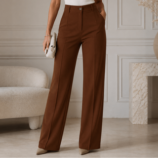 Pantalón Ancho Plisado de Talle Alto para Mujer