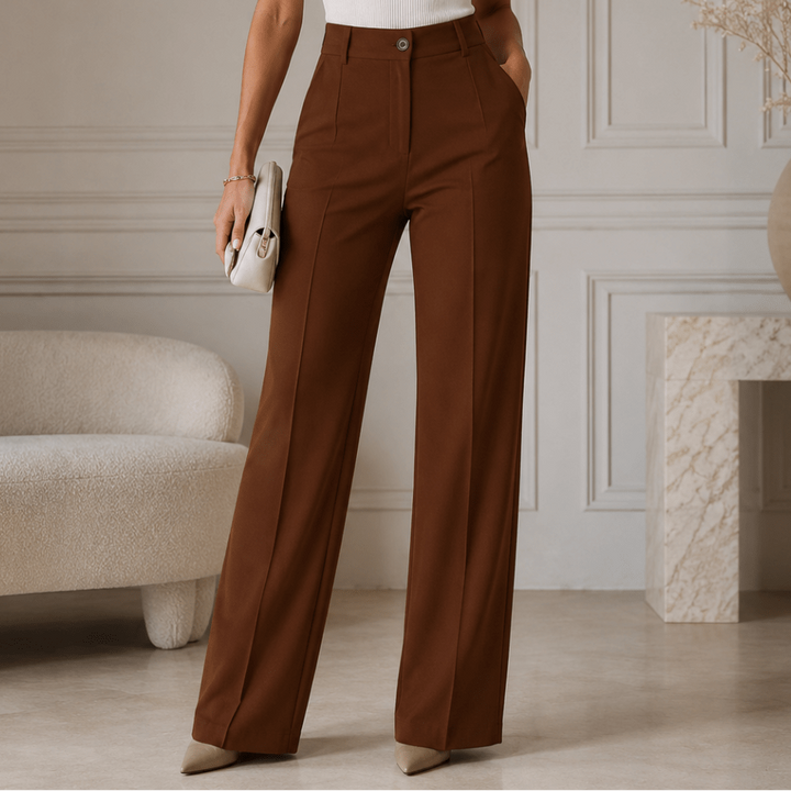 Pantalón Ancho Plisado de Talle Alto para Mujer