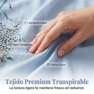 Samira - Pantalón fluido estampado con cordón ajustable
