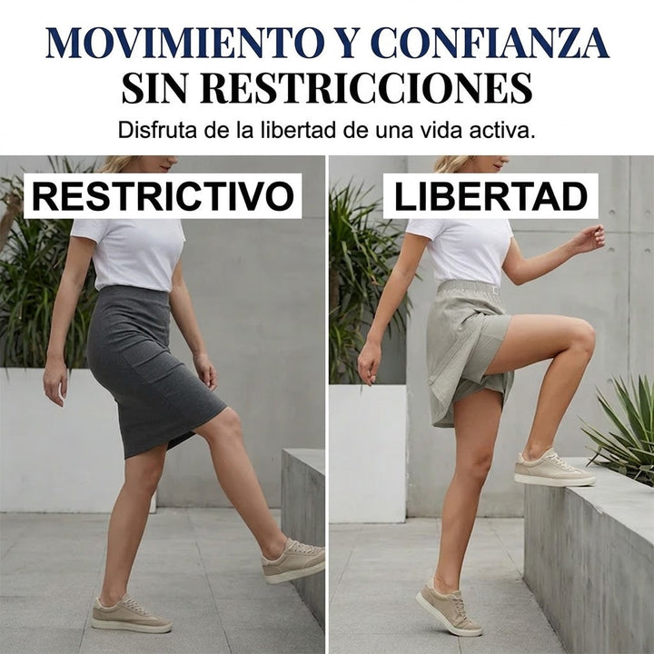 Leila - Falda pantalón casual con cintura elástica