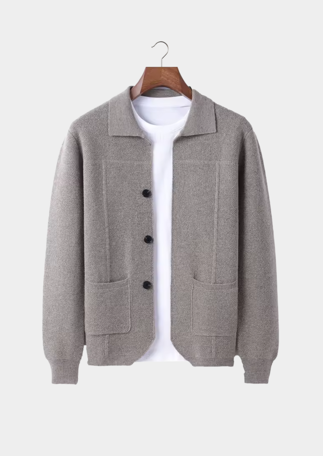 Sobrecamisa Hombre Cashmere Premium – 100% Cashmere con Botones
