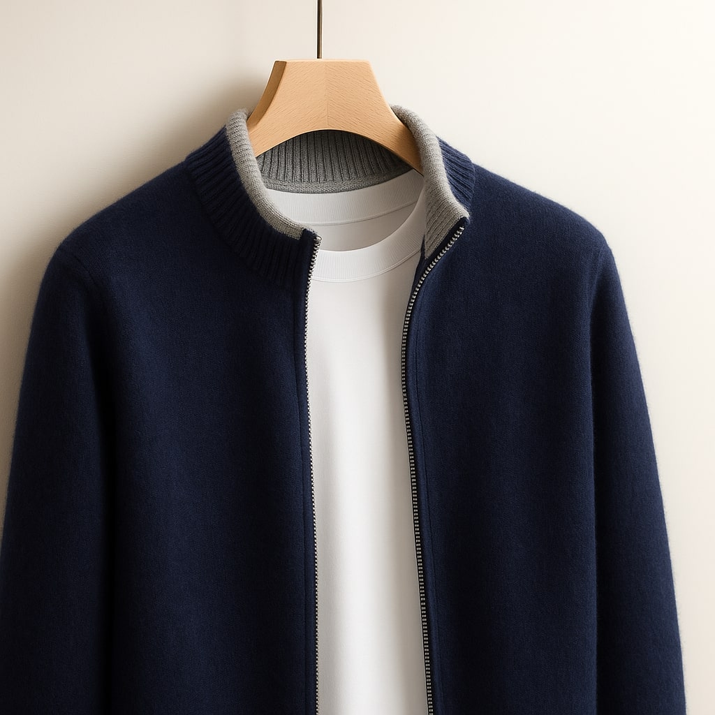 Harvey™ | Cárdigan elegante de lana con cremallera