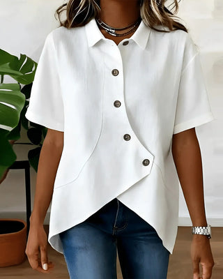 Perla - Blusa de botones asimétrica