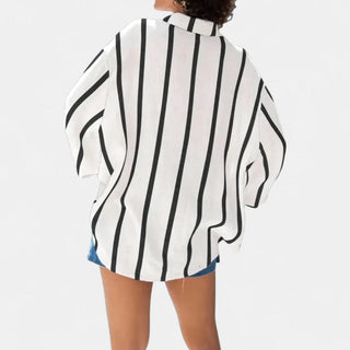 Briana - blusa vintage de rayas con botones