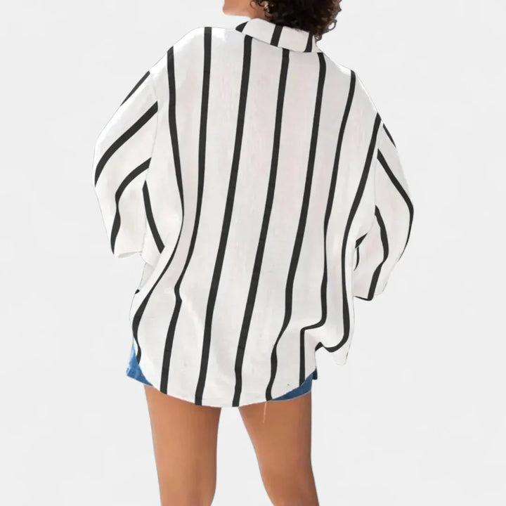 Briana - blusa vintage de rayas con botones