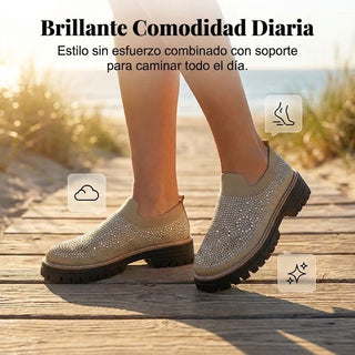 Aria - Mocasines sin cordones con pedrería brillante