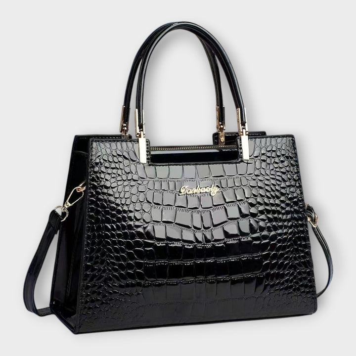 Maison Verdelle - Handtasche mit glänzendem Krokodilleder-Muster