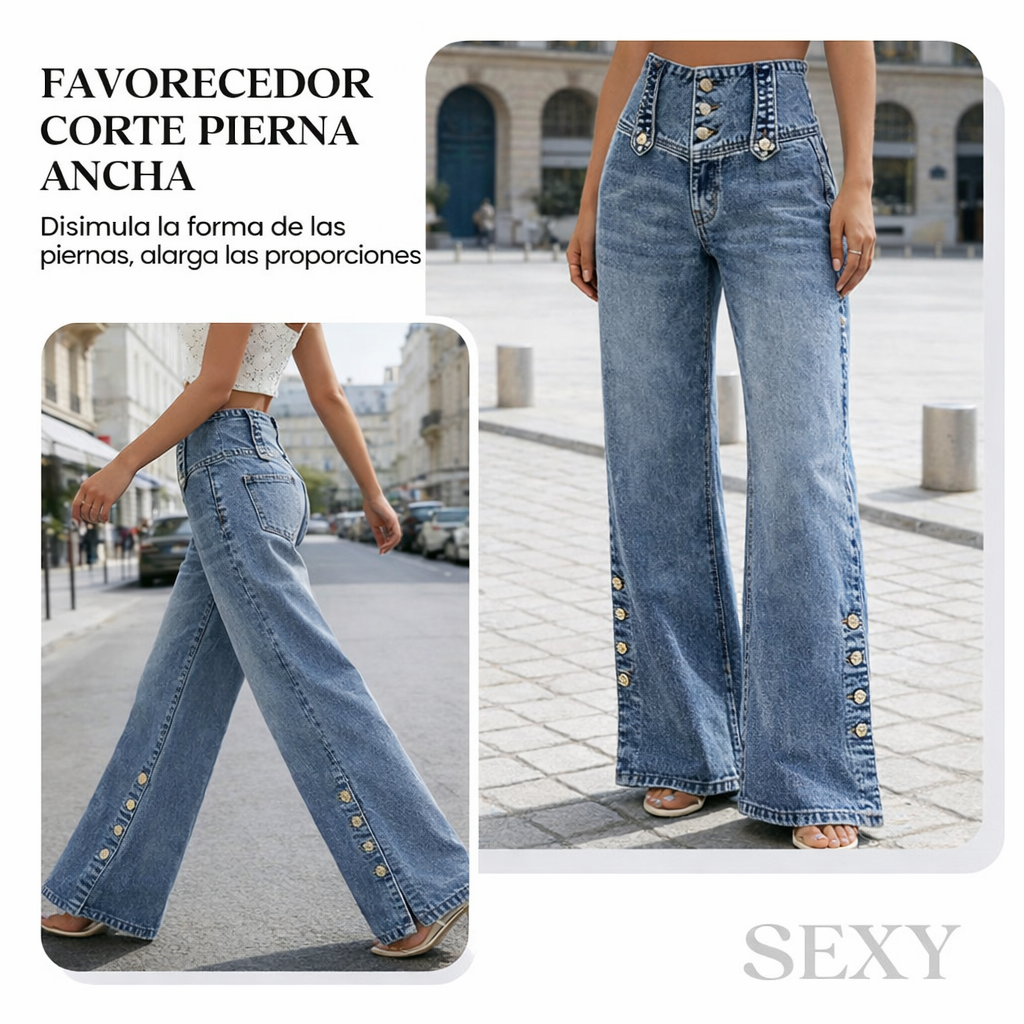 Abril - Vaqueros anchos de cintura alta