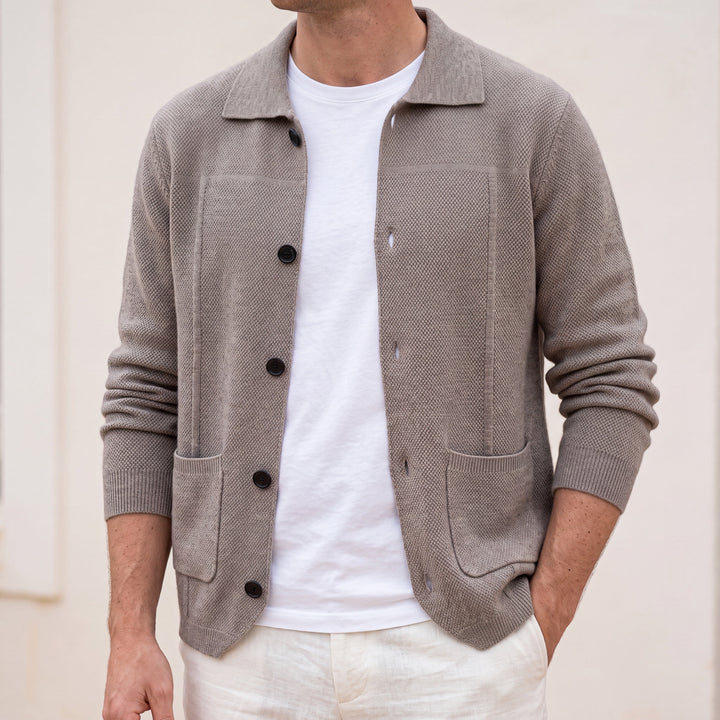 Sobrecamisa Hombre Cashmere Premium – 100% Cashmere con Botones