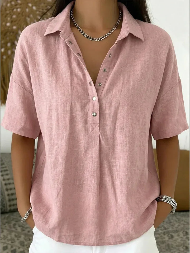 Teresa - Blusa con cuello y detalle de botones
