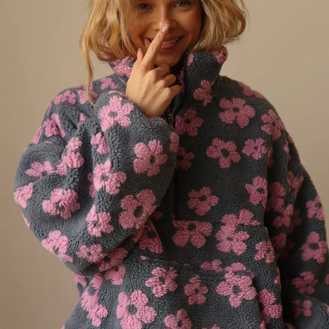 Lidia - Sudadera polar con estampado floral