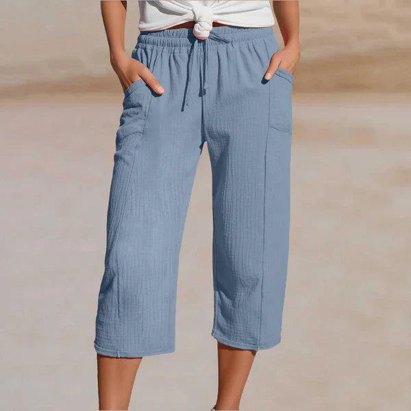 Amelia - Pantalones cortos plisados lisos