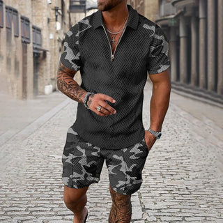 David™ | Conjunto polo camuflado y pantalones cortos