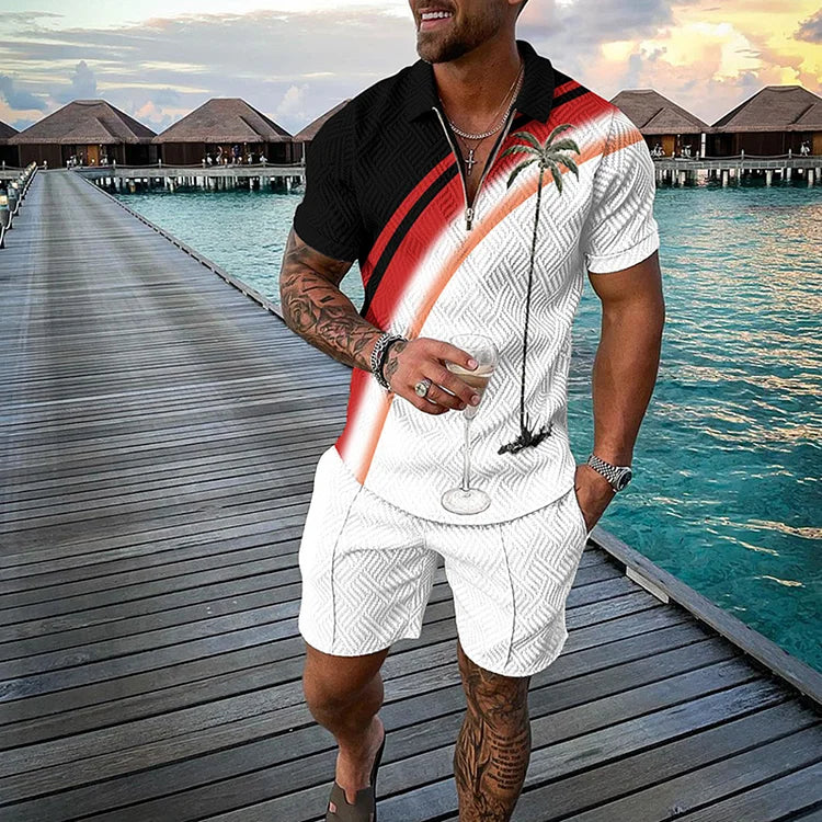 Leo™ | Conjunto Tropicana de polo y pantalones cortos