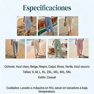 Salma - Pantalón recto de rayas con botones laterales