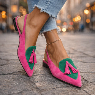 Elisa - Sandalias artesanales con cinturines y borlas