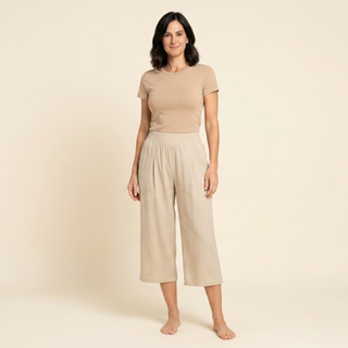 Abril - Pantalones capri ligeros con cintura elástica