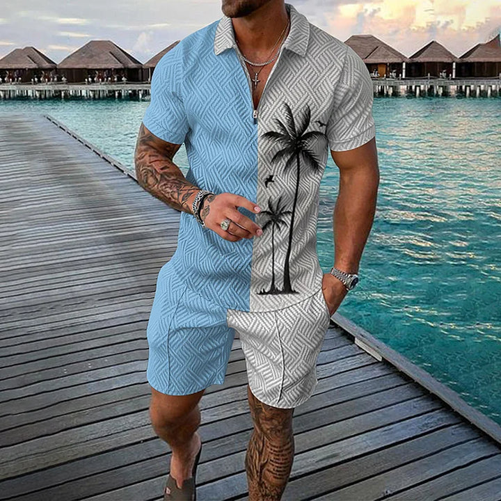 Jorge™ | Conjunto polo y shorts con diseño de cocotero