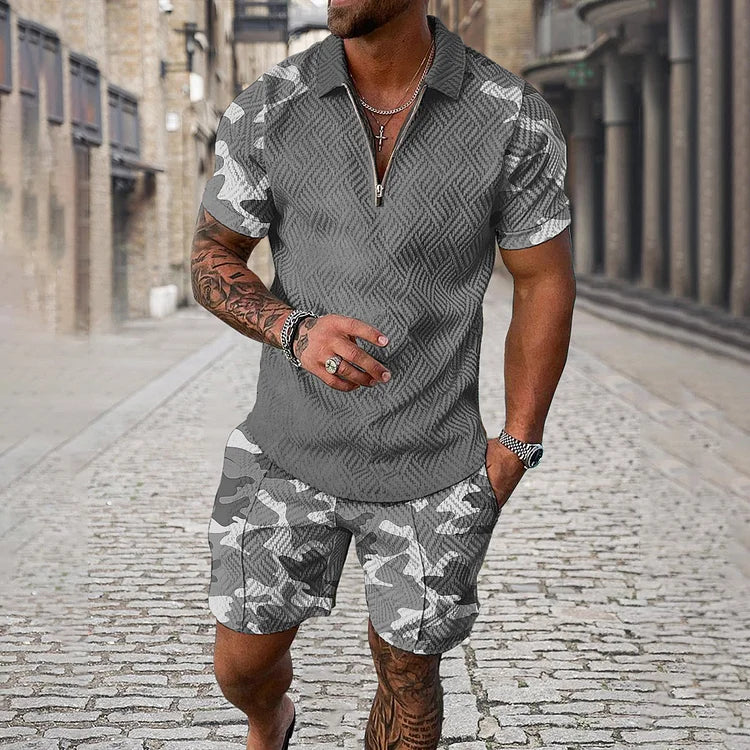 David™ | Conjunto polo camuflado y pantalones cortos
