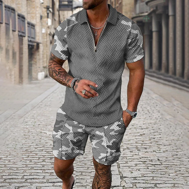 David™ | Conjunto polo camuflado y pantalones cortos