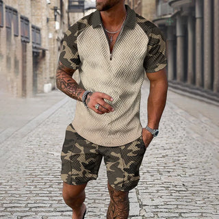 David™ | Conjunto polo camuflado y pantalones cortos