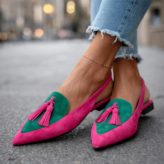 Elisa - Sandalias artesanales con cinturines y borlas