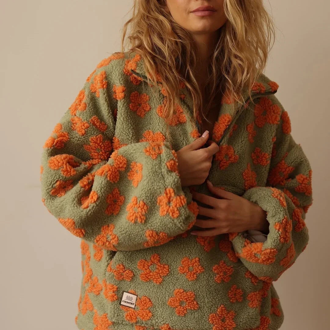Lidia - Sudadera polar con estampado floral