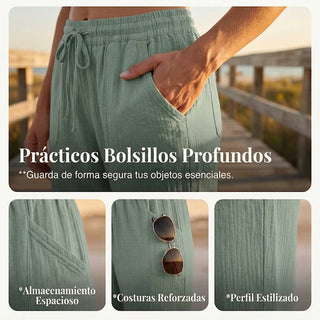Amelia - Pantalones cortos plisados lisos
