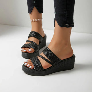 Teresa - Sandalias con cuña trenzadas
