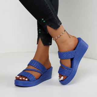 Teresa - Sandalias con cuña trenzadas