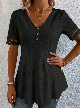 Mila - Blusa calada con cuello en V