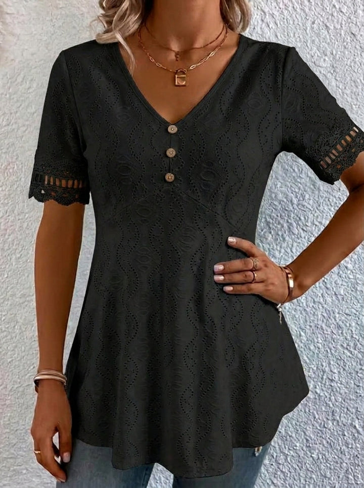 Mila - Blusa calada con cuello en V