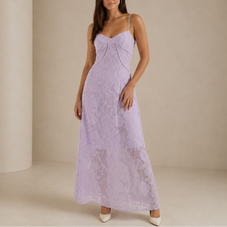 Vestido Maxi de Encaje Floral Mujer - Bodas y Eventos