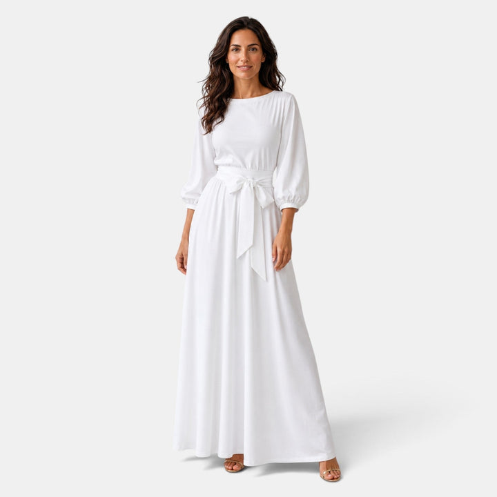 Long Wedding Dress with Belt