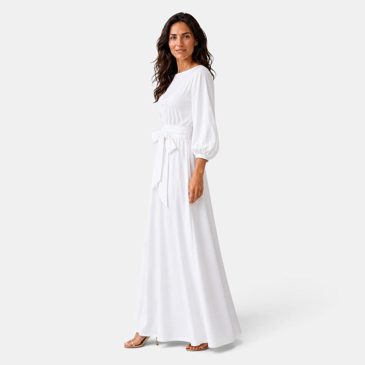 Long Wedding Dress with Belt