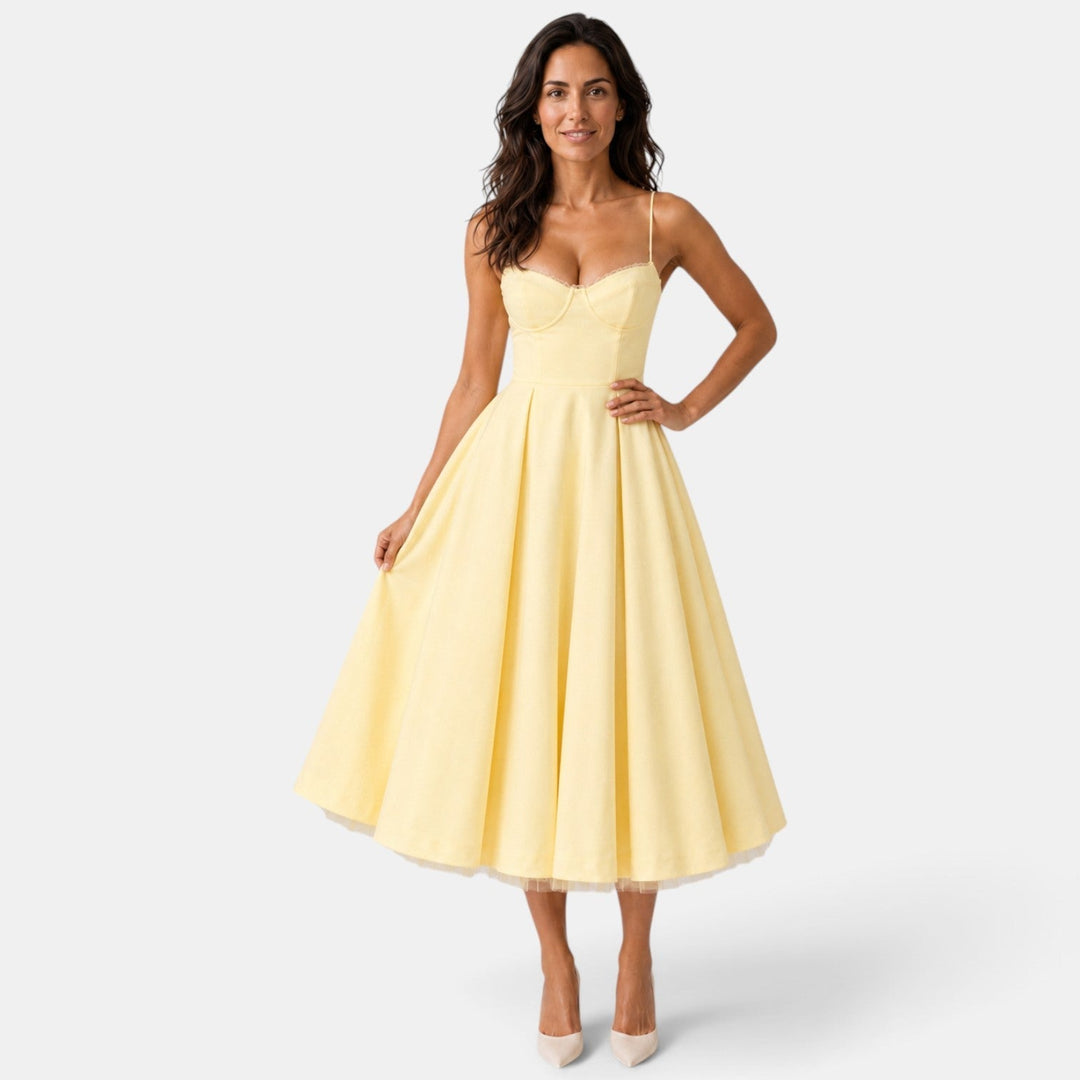 Vestido Midi Invitada de Boda Corset