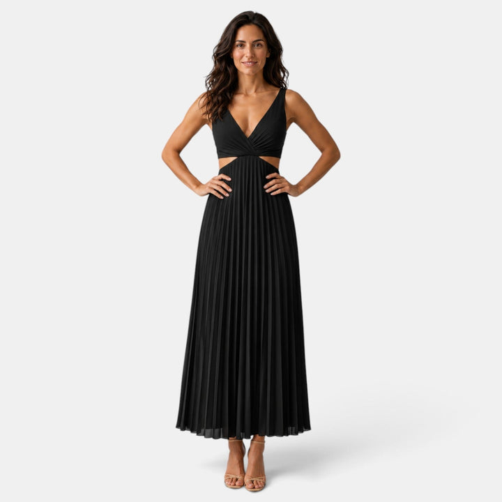 Vestido Invitada de Boda Midi Plisado Cut Out