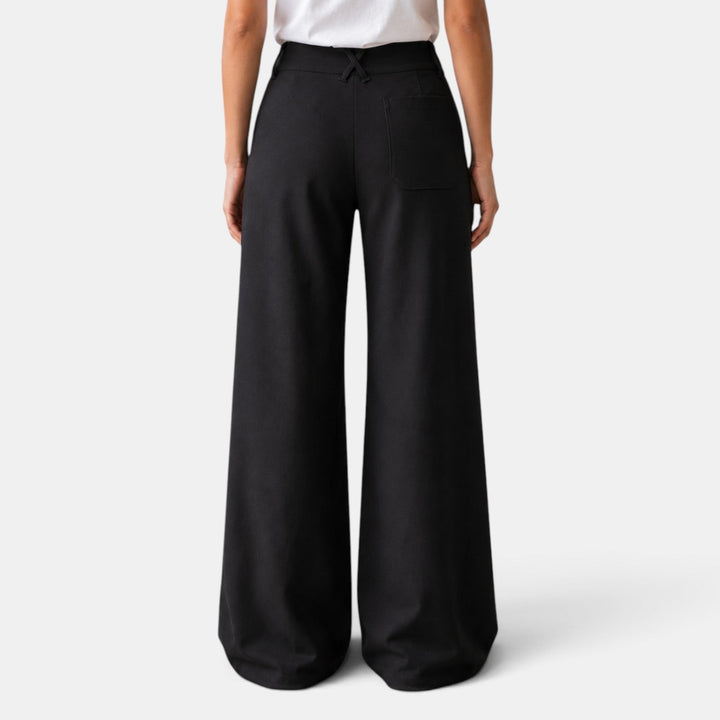 Pantalón de Vestir Mujer Negro Pierna Ancha