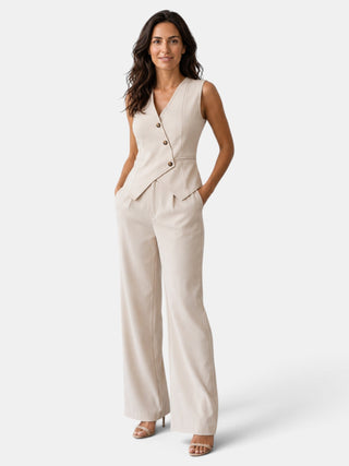 Elegant Women's Office Suit High Waist