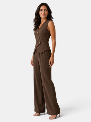 Elegant Women's Office Suit High Waist