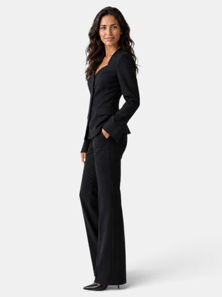 Traje Mujer Elegante Negro Pantalón Recto