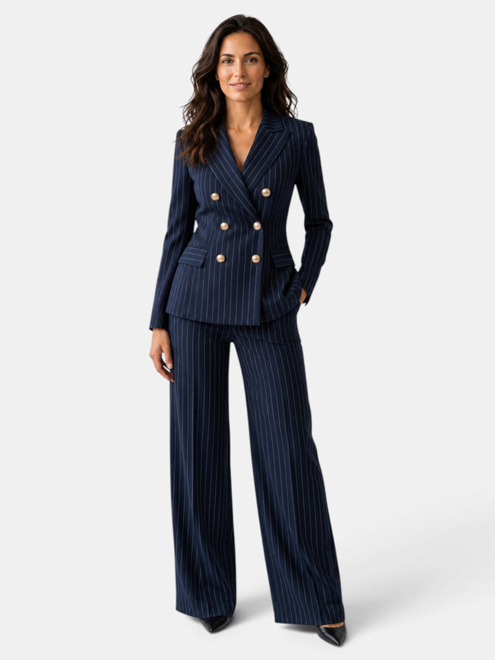 Traje Mujer Rayas Blazer y Pantalón