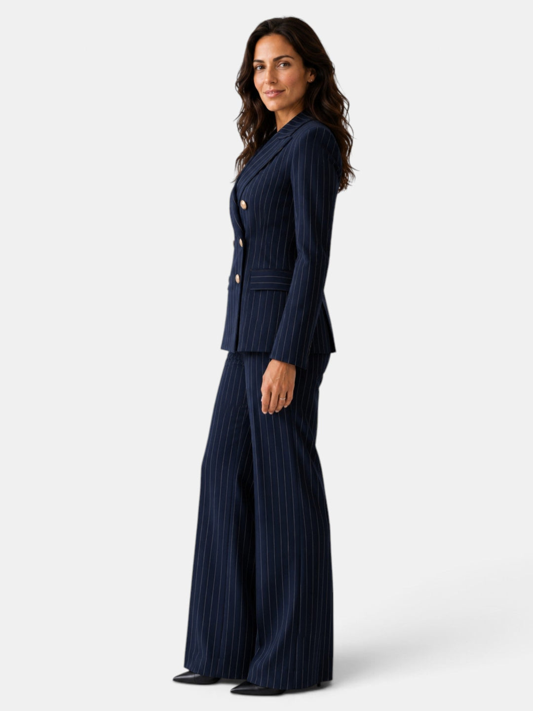 Traje Mujer Rayas Blazer y Pantalón