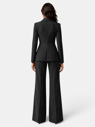 Traje Mujer Rayas Blazer y Pantalón