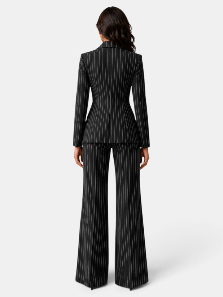 Traje Mujer Rayas Blazer y Pantalón