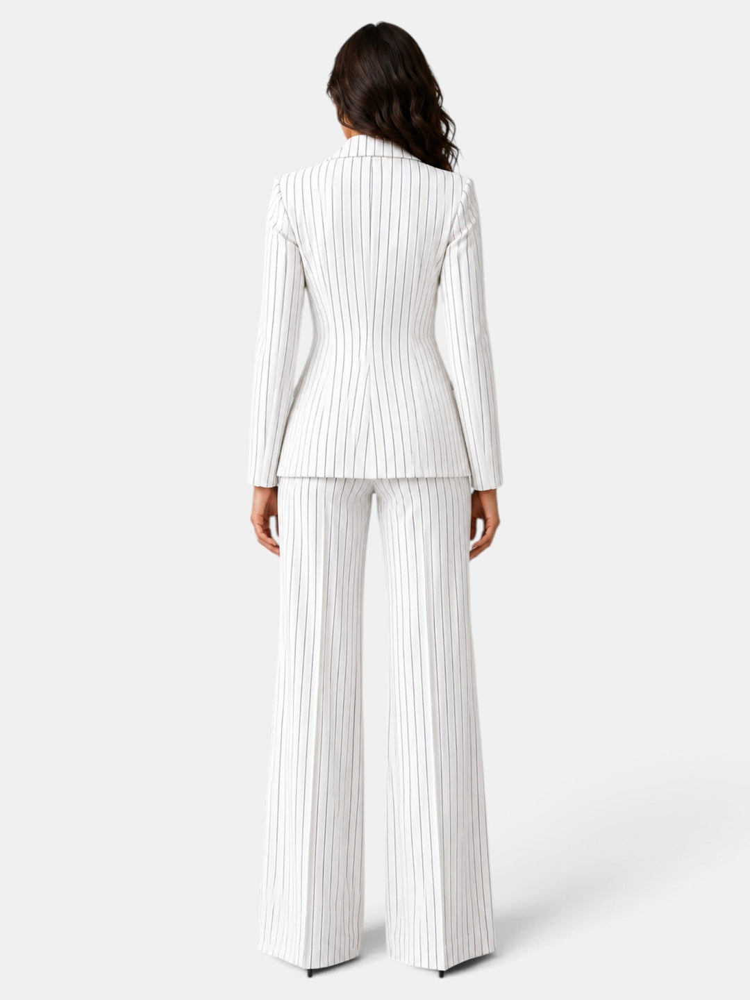 Traje Mujer Rayas Blazer y Pantalón