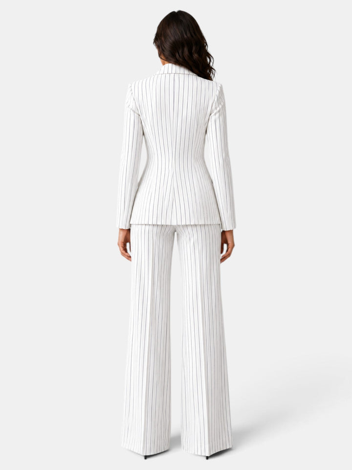 Traje Mujer Rayas Blazer y Pantalón