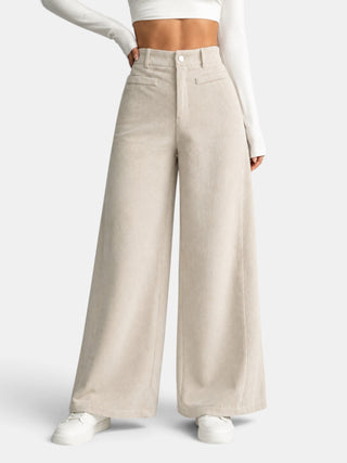 Pantalón Mujer Pana Cintura Alta