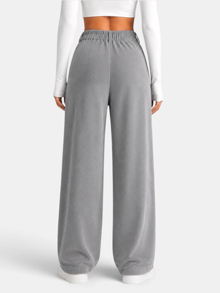 Pantalón Mujer Pana Cintura Alta