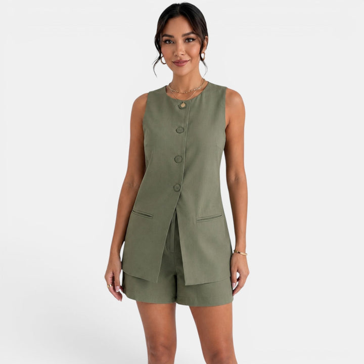 Conjunto Chaleco Mujer Elegante